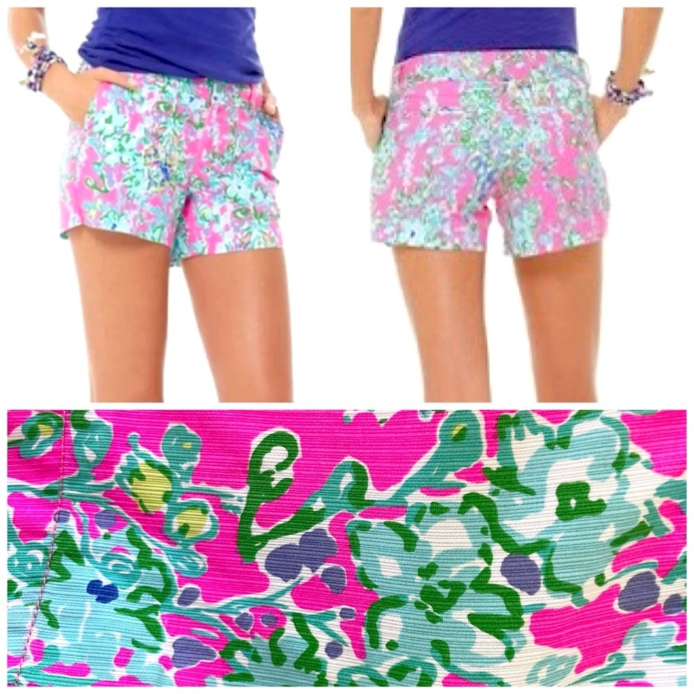 New Lilly Pulitzer Pop Pink Southern Charm Callahan Shorts Size 8 NWOT